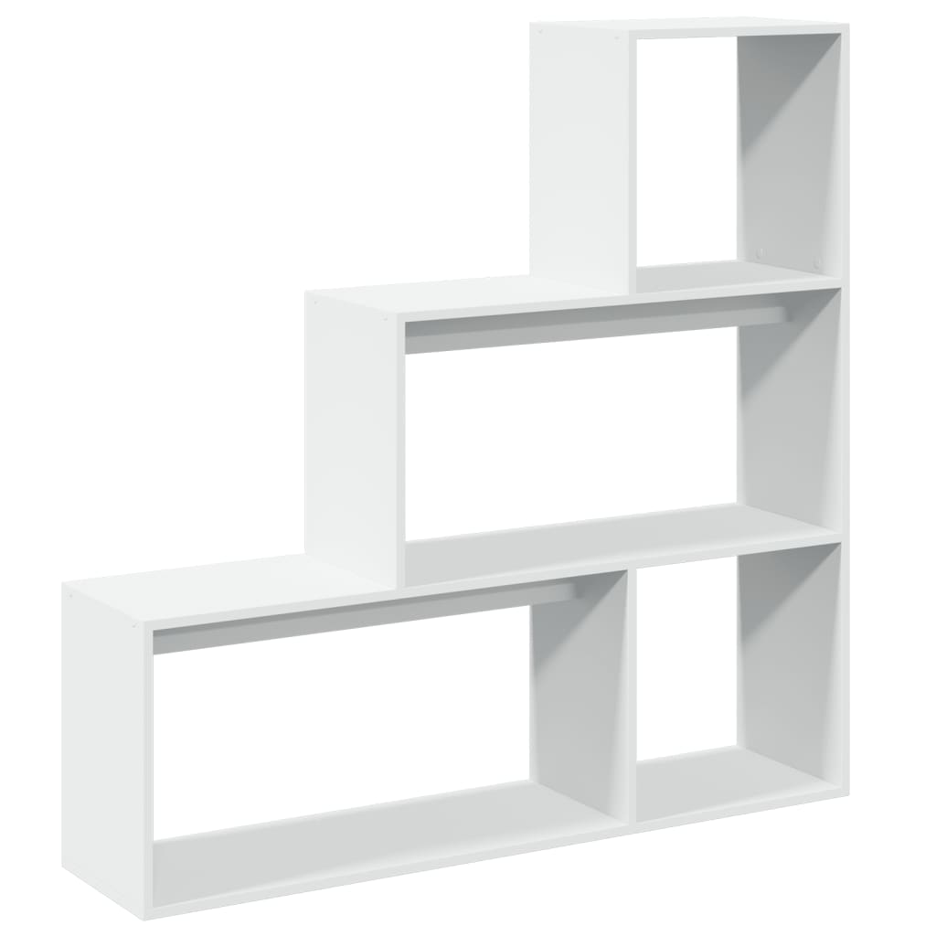 Libreria Divisorio 3 Ripiani Bianca 123x29x123 cm in Truciolato | homemem39