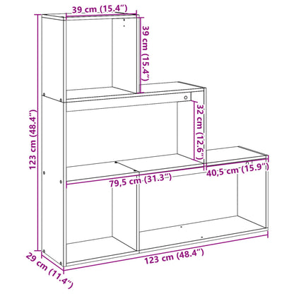Libreria Divisorio 3 Ripiani Bianca 123x29x123 cm in Truciolato | homemem39