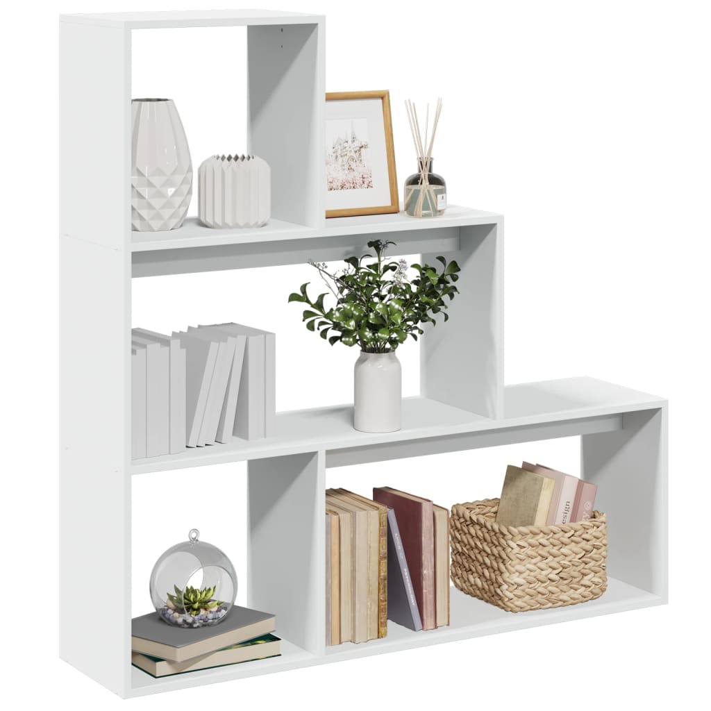 Libreria Divisorio 3 Ripiani Bianca 123x29x123 cm in Truciolato | homemem39