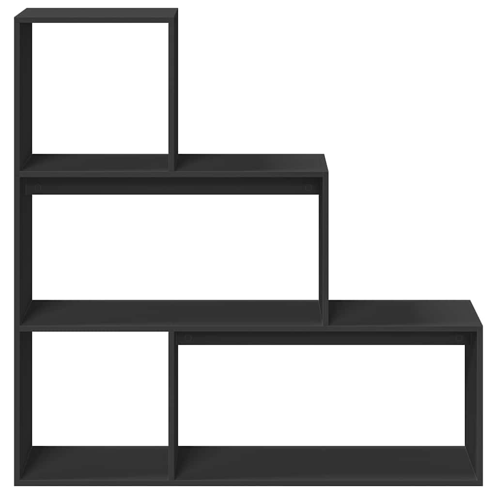 Libreria Divisorio 3 Ripiani Nera 123x29x123 cm in Truciolato | homemem39