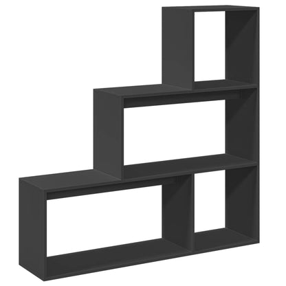 Libreria Divisorio 3 Ripiani Nera 123x29x123 cm in Truciolato | homemem39