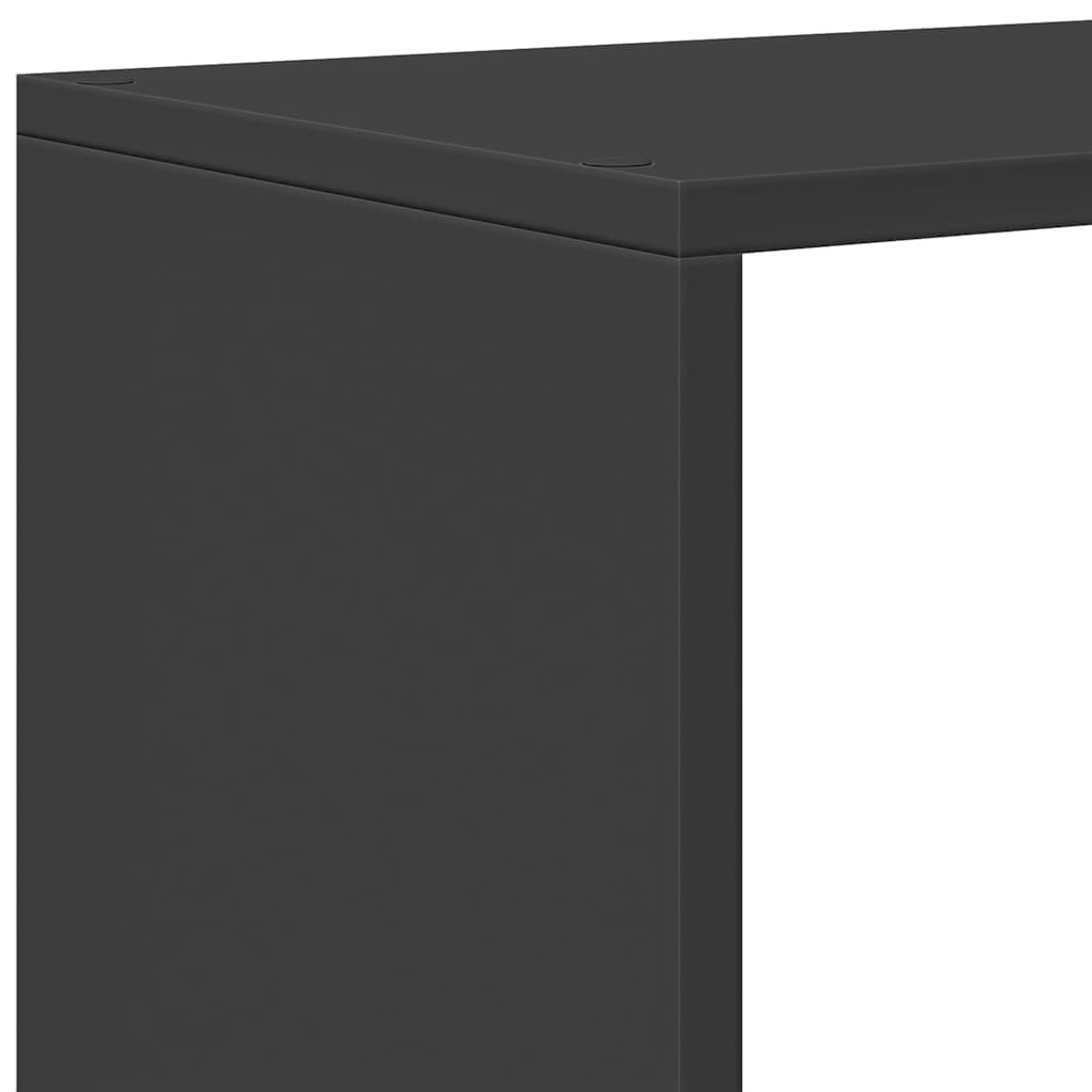 Libreria Divisorio 3 Ripiani Nera 123x29x123 cm in Truciolato | homemem39