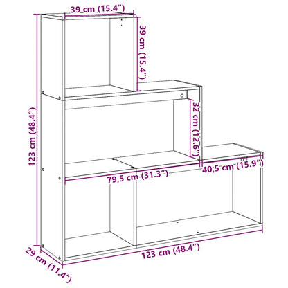 Libreria Divisorio 3 Ripiani Nera 123x29x123 cm in Truciolato | homemem39