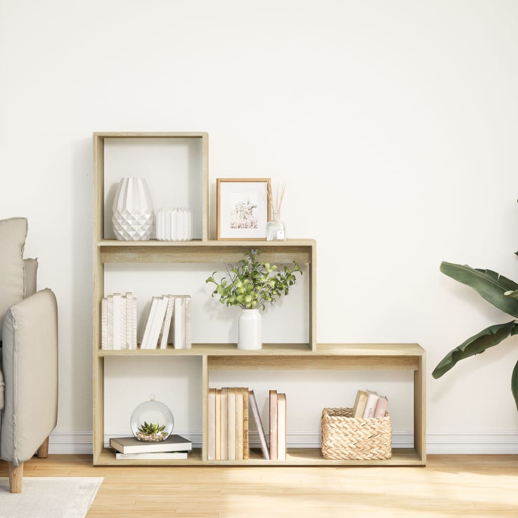 Libreria Divisorio 3 Ripiani Sonoma 123x29x123 cm in Truciolato | homemem39