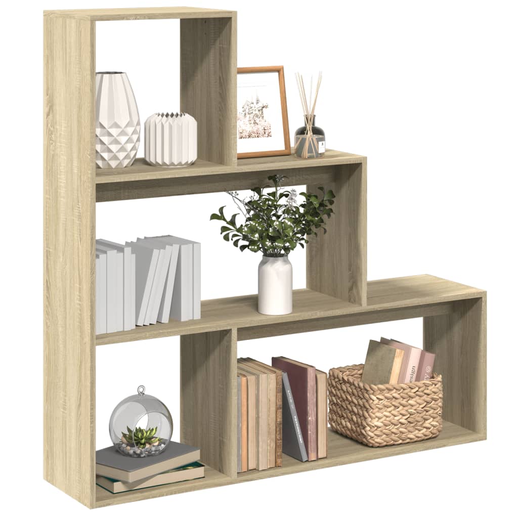 Libreria Divisorio 3 Ripiani Sonoma 123x29x123 cm in Truciolato | homemem39