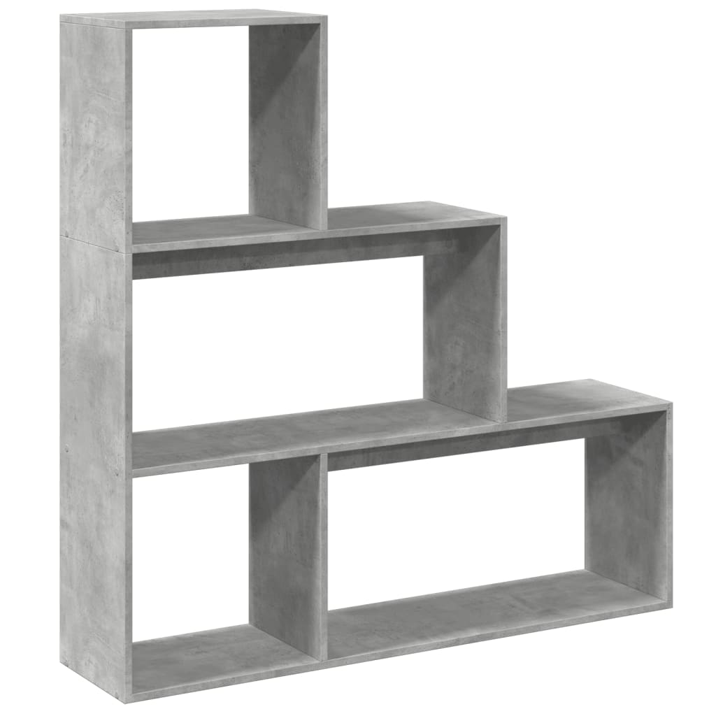 Libreria Divisorio 3Piani Grigio Cemento 123x29x123 Truciolato | homemem39