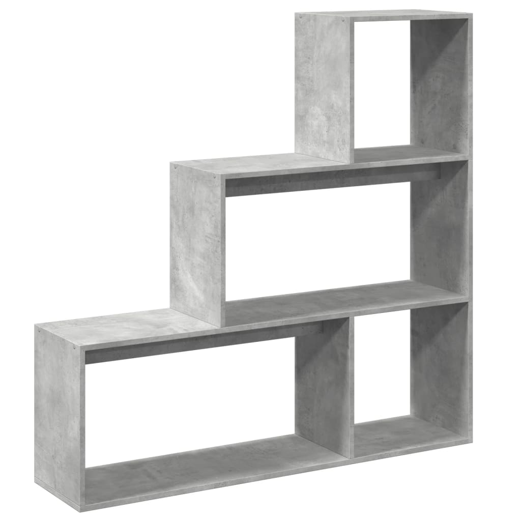 Libreria Divisorio 3Piani Grigio Cemento 123x29x123 Truciolato | homemem39