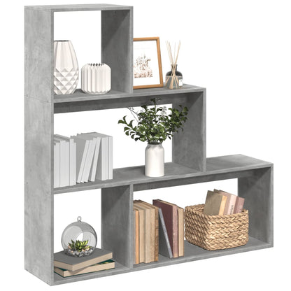 Libreria Divisorio 3Piani Grigio Cemento 123x29x123 Truciolato | homemem39