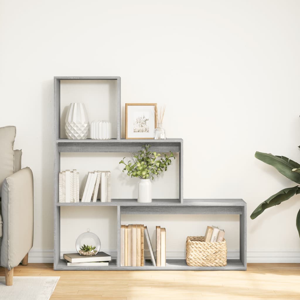 Libreria Divisorio 3Piani Grigio Sonoma 123x29x123cm Truciolato | homemem39