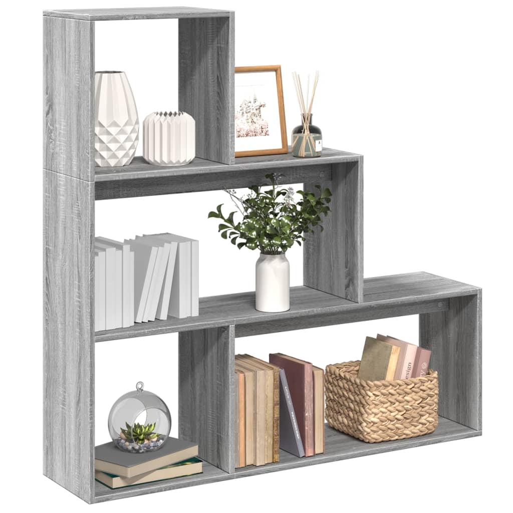 Libreria Divisorio 3Piani Grigio Sonoma 123x29x123cm Truciolato | homemem39