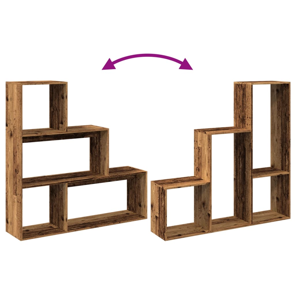 Libreria Divisorio 3Ripiani Legno Antico 123x29x123 Truciolato | homemem39