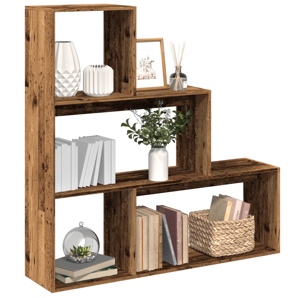 Libreria Divisorio 3Ripiani Legno Antico 123x29x123 Truciolato | homemem39
