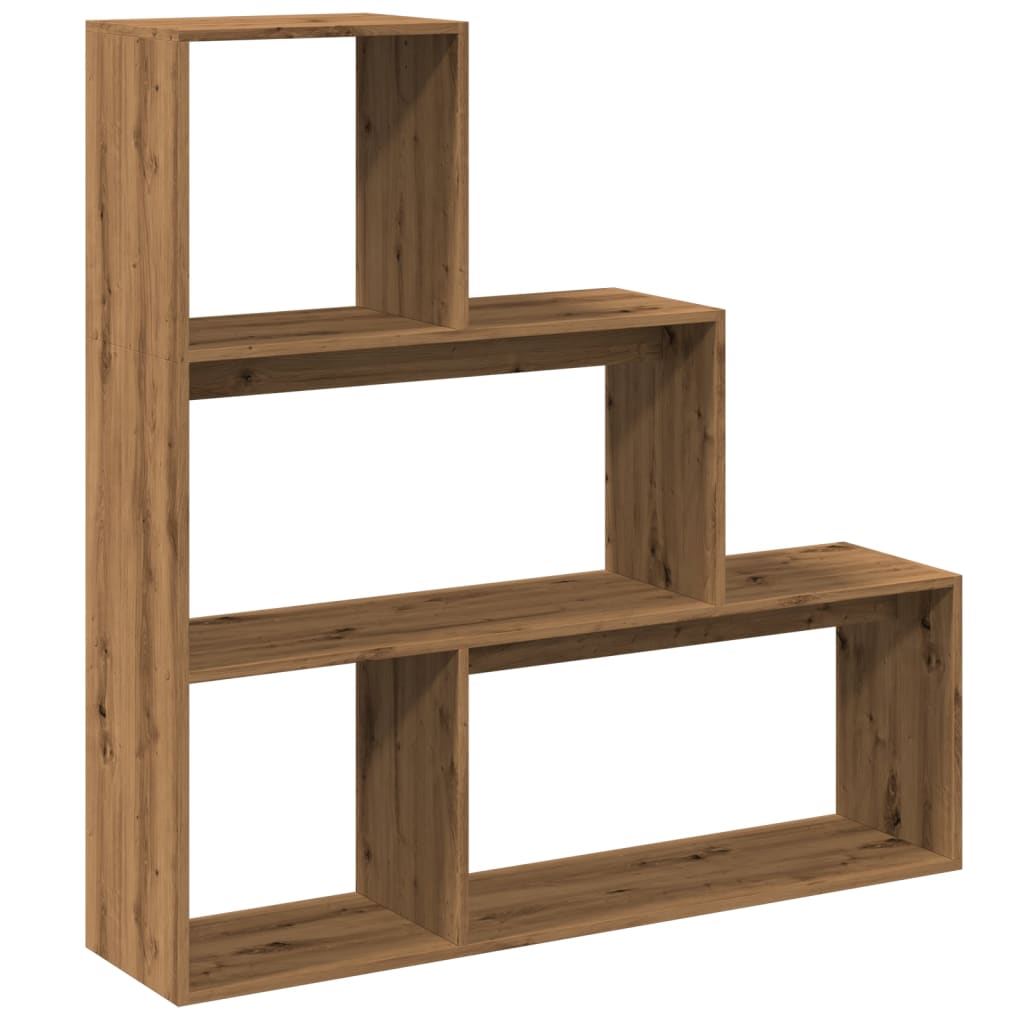 Libreria 3Ripiani Rovere Artigianale 123x29x123cm in Truciolato | homemem39