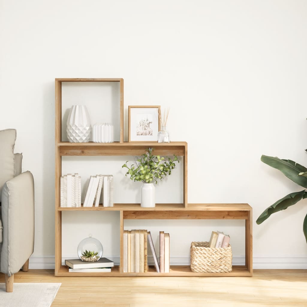 Libreria 3Ripiani Rovere Artigianale 123x29x123cm in Truciolato | homemem39