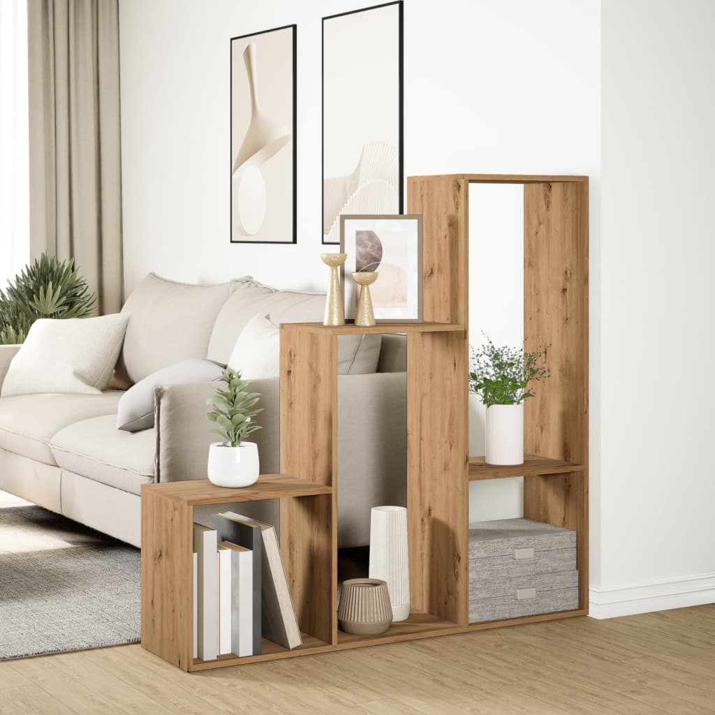 Libreria 3Ripiani Rovere Artigianale 123x29x123cm in Truciolato - homemem39