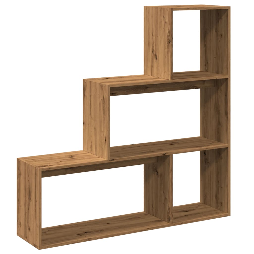 Libreria 3Ripiani Rovere Artigianale 123x29x123cm in Truciolato | homemem39