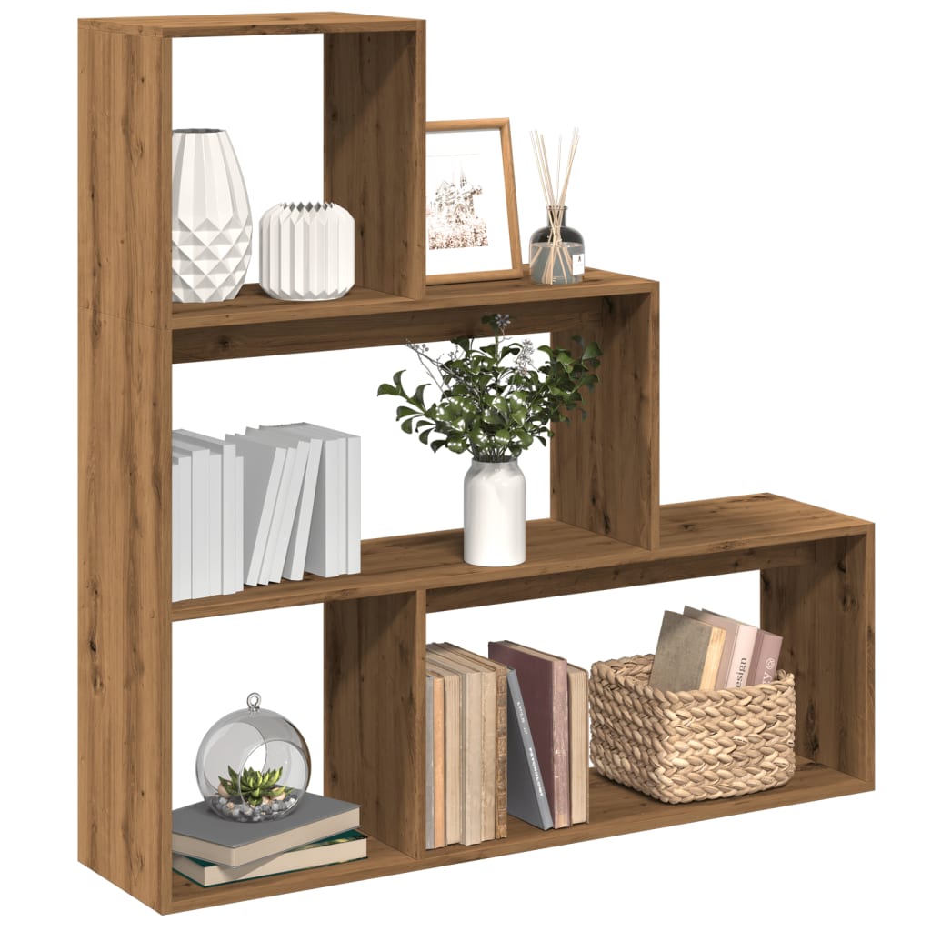 Libreria 3Ripiani Rovere Artigianale 123x29x123cm in Truciolato | homemem39