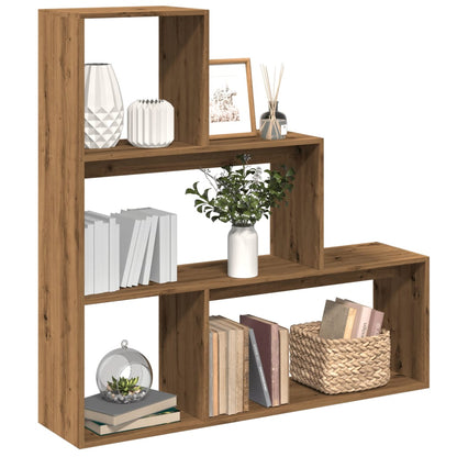 Libreria 3Ripiani Rovere Artigianale 123x29x123cm in Truciolato | homemem39