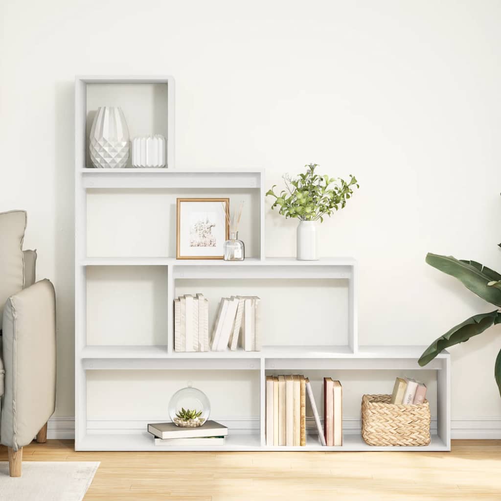 Libreria Divisorio 4 Ripiani Bianca 143,5x29x143,5cm Truciolato | homemem39