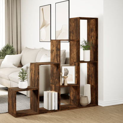 Libreria 4 Ripiani Rovere Fumo 143,5x29x143,5 cm in Truciolato - homemem39