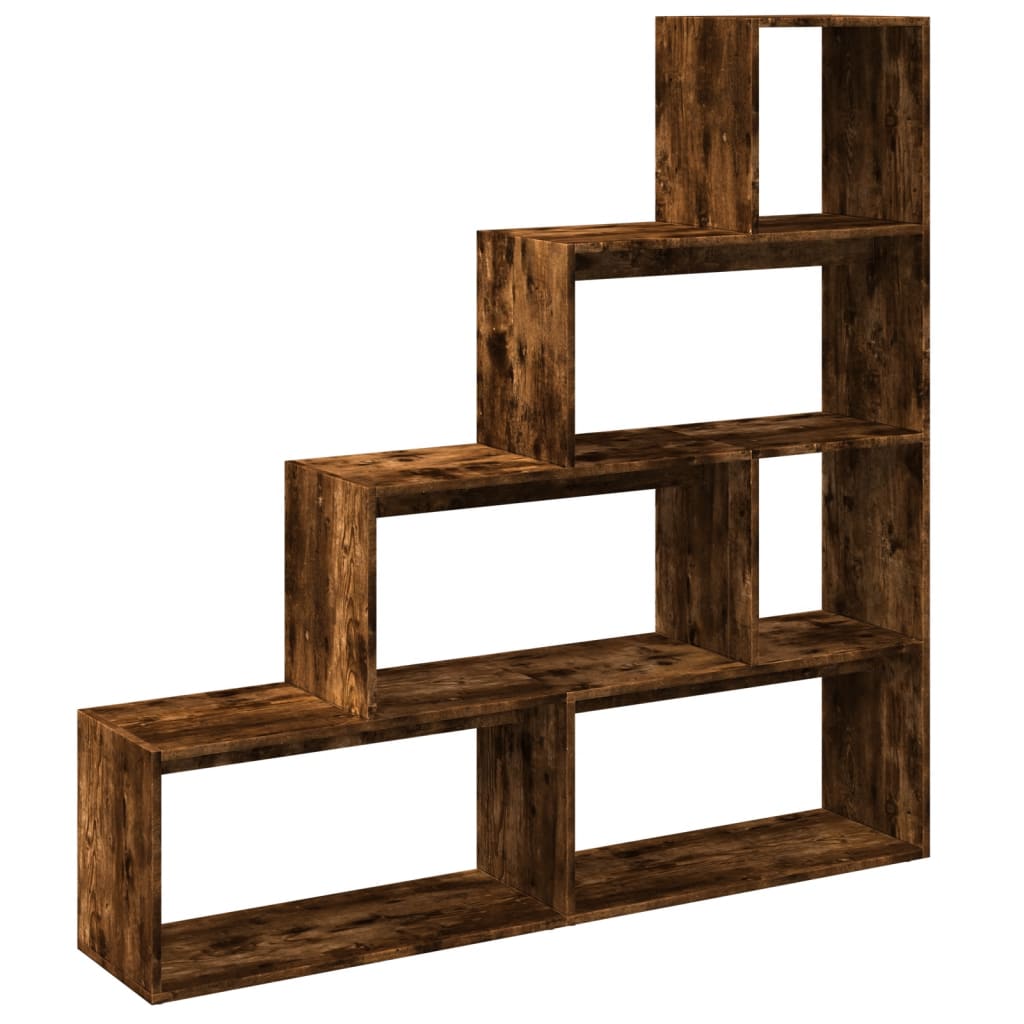 Libreria 4 Ripiani Rovere Fumo 143,5x29x143,5 cm in Truciolato | homemem39