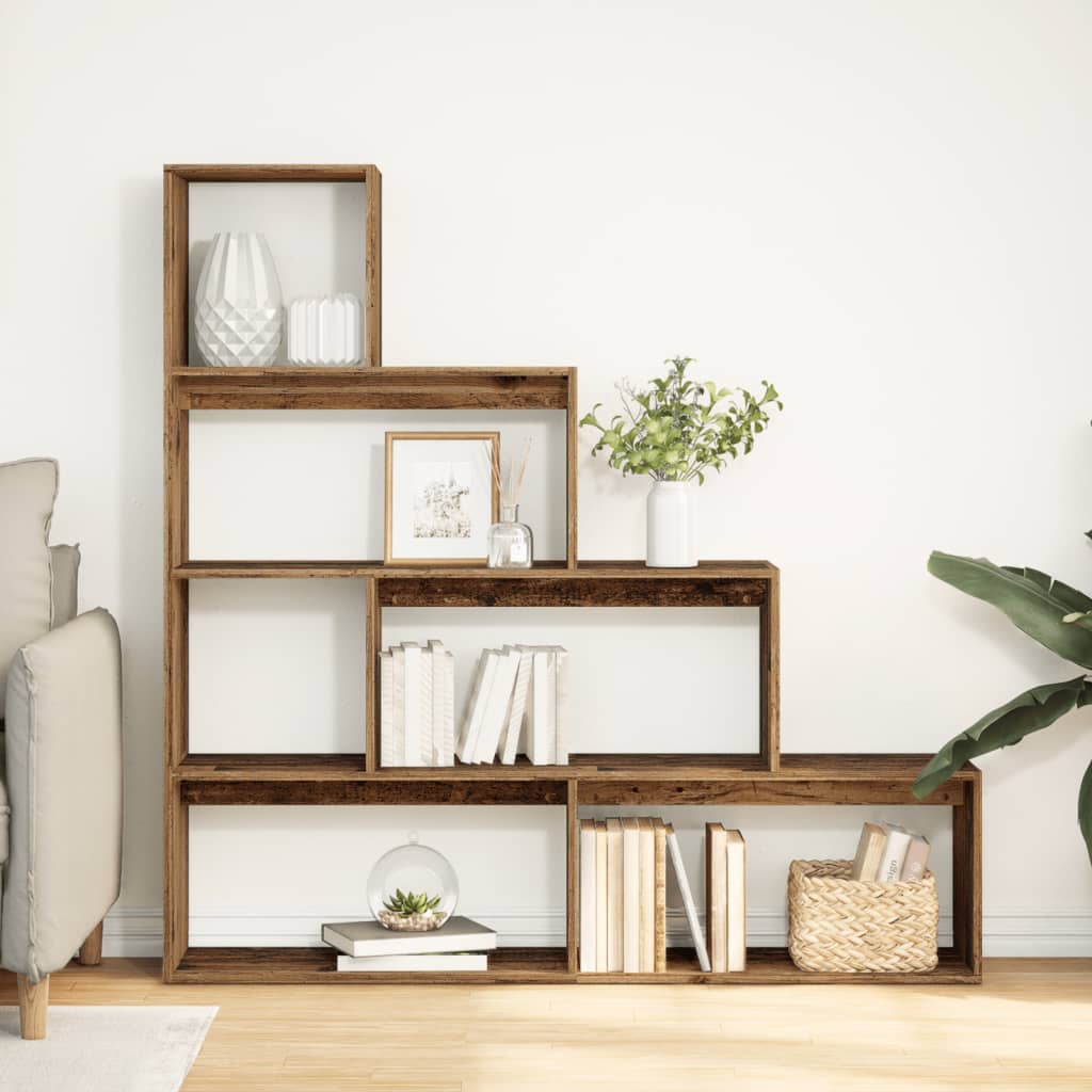 Libreria a 4 Ripiani Legno Vecchio 143,5x29x143,5 cm Truciolato | homemem39