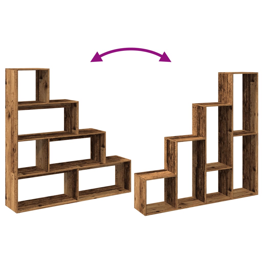 Libreria a 4 Ripiani Legno Vecchio 143,5x29x143,5 cm Truciolato | homemem39