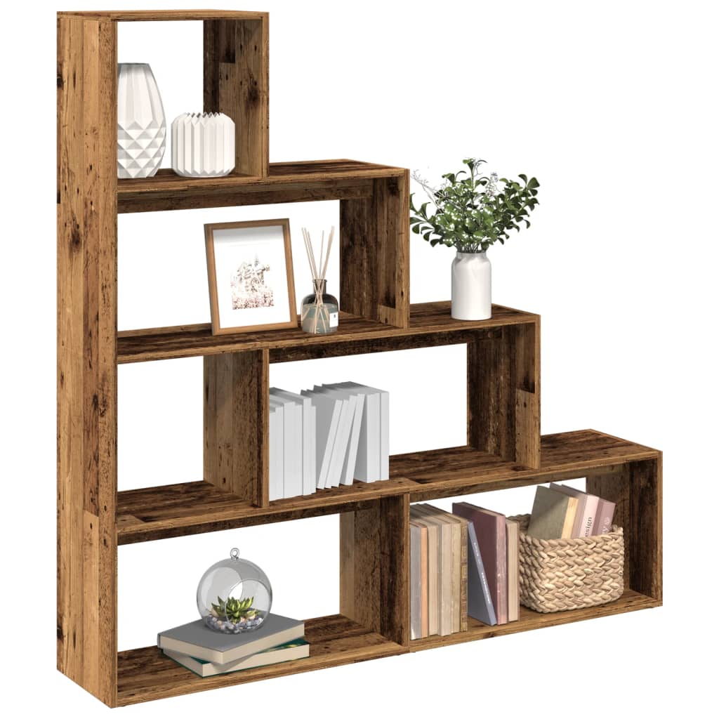 Libreria a 4 Ripiani Legno Vecchio 143,5x29x143,5 cm Truciolato | homemem39