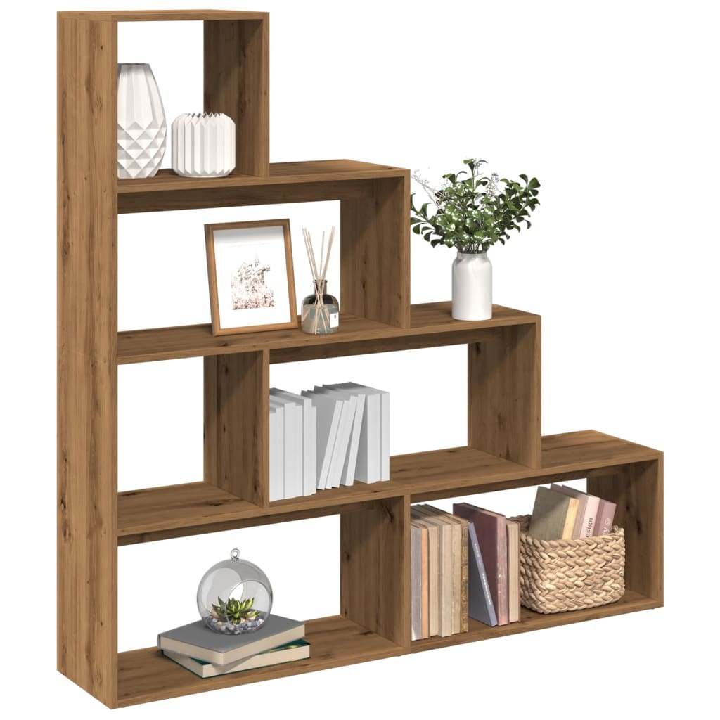 Libreria a 4 Ripiani Rovere 143,5x29x143,5 cm in Truciolato | homemem39