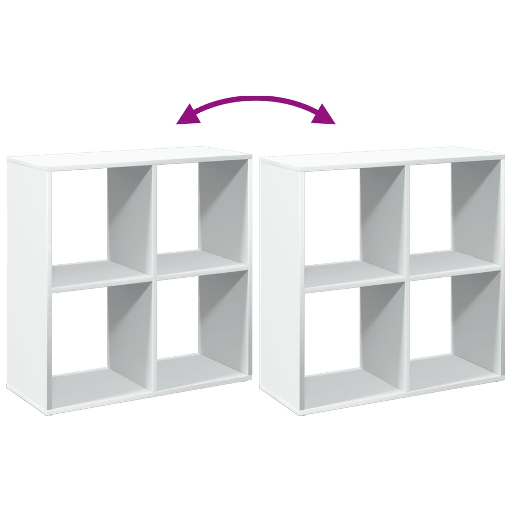 Libreria divisoria bianca 69,5x29x69,5 cm in legno ingegnerizzato | homemem39