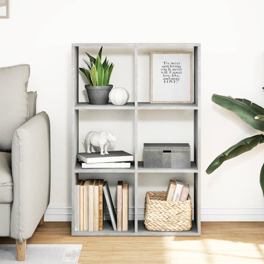 Libreria Divisorio Grigio Cemento 69,5x29x103,5cm in Truciolato | homemem39