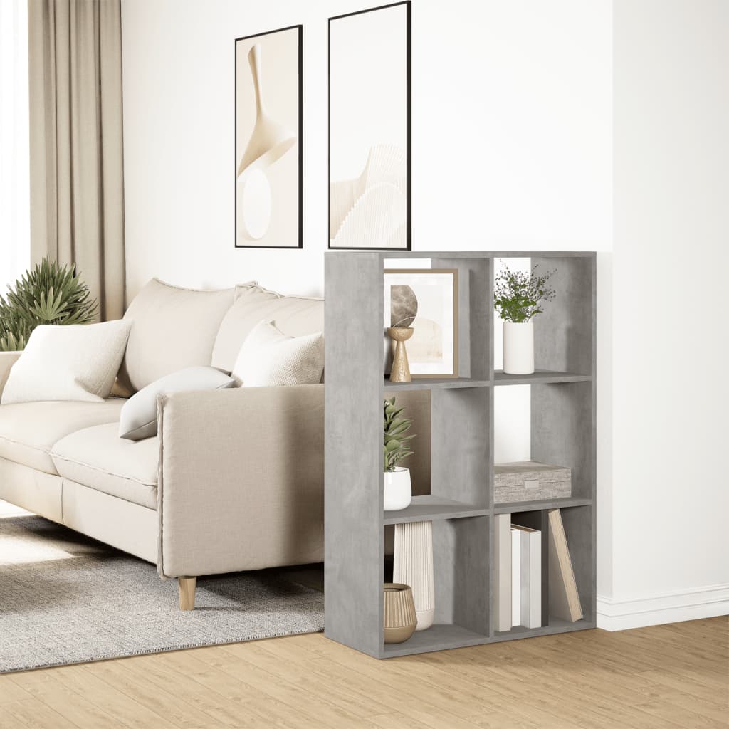 Libreria Divisorio Grigio Cemento 69,5x29x103,5cm in Truciolato | homemem39
