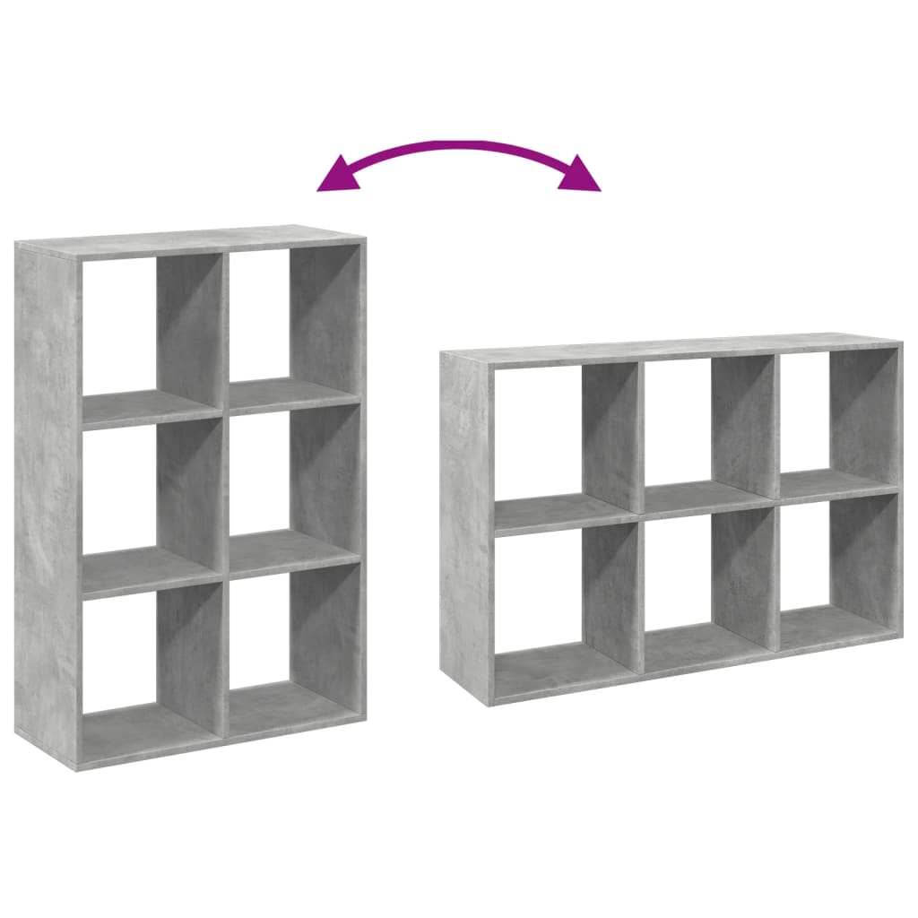 Libreria Divisorio Grigio Cemento 69,5x29x103,5cm in Truciolato | homemem39
