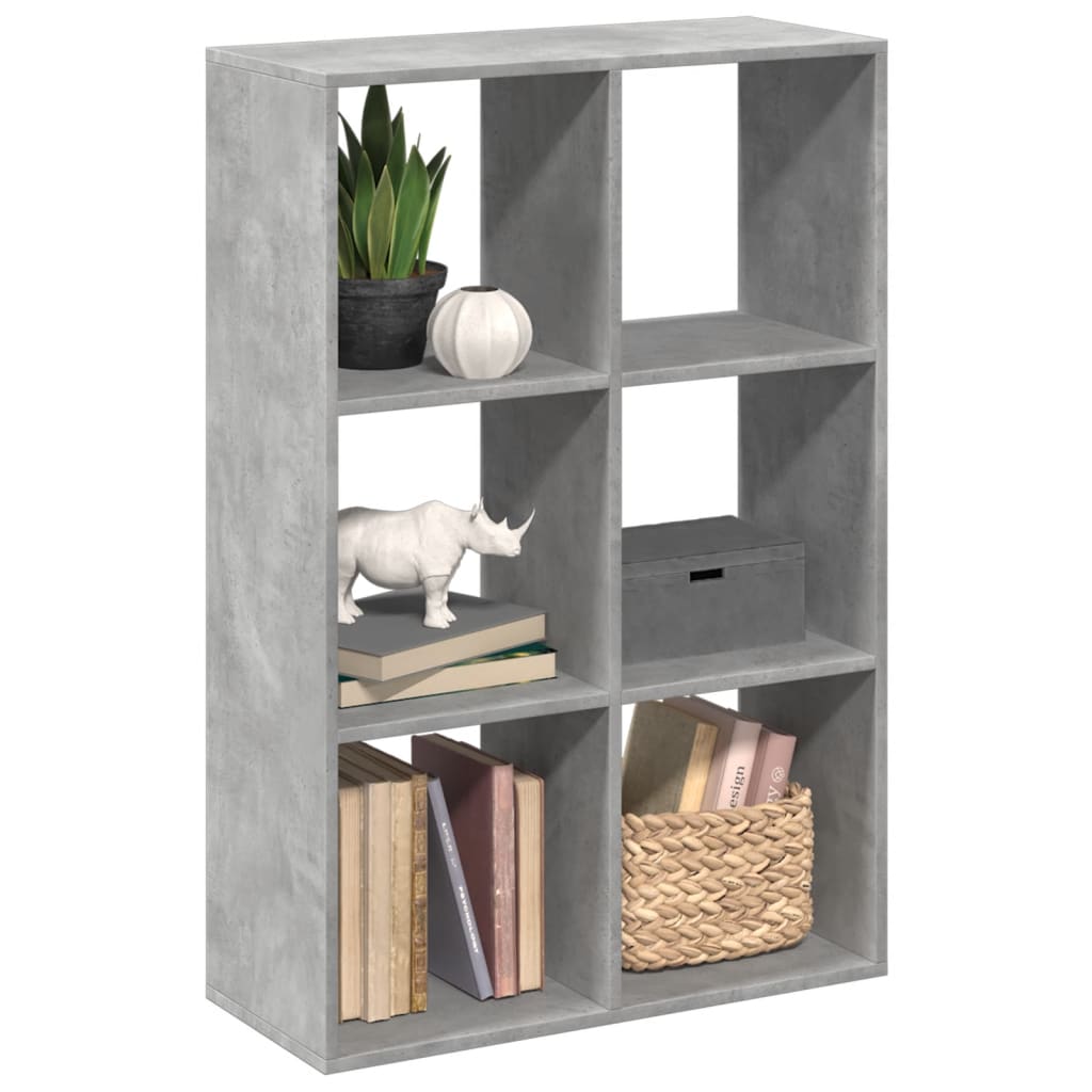 Libreria Divisorio Grigio Cemento 69,5x29x103,5cm in Truciolato | homemem39