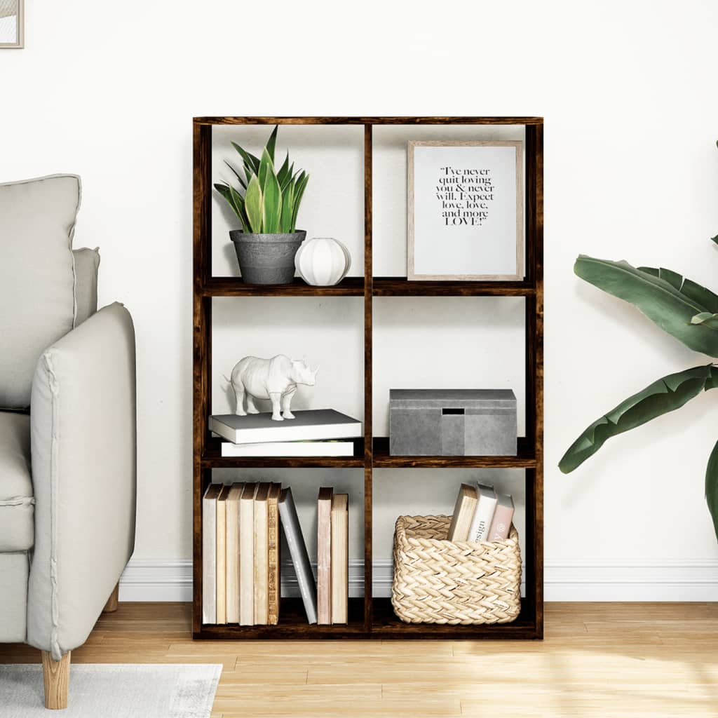 Libreria Divisorio Rovere Fumo 69,5x29x103,5cm in Truciolato | homemem39