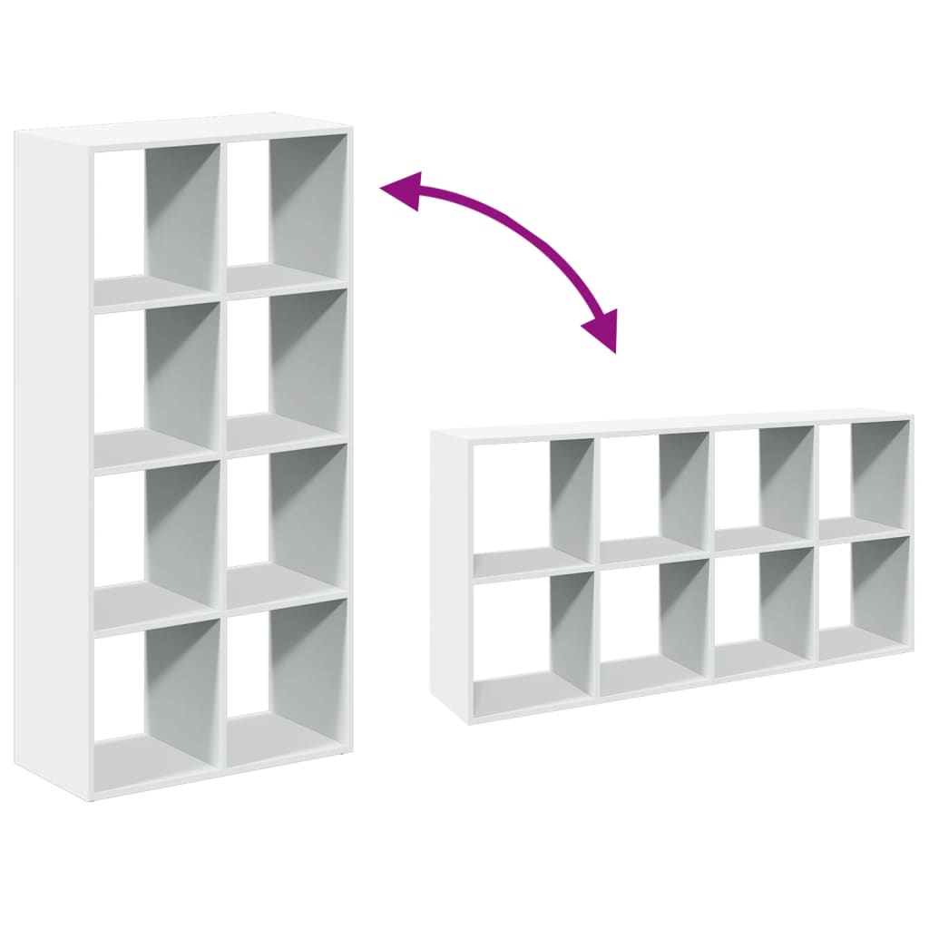 Libreria divisoria bianca 69,5x29x137,5 cm in legno ingegnerizzato | homemem39