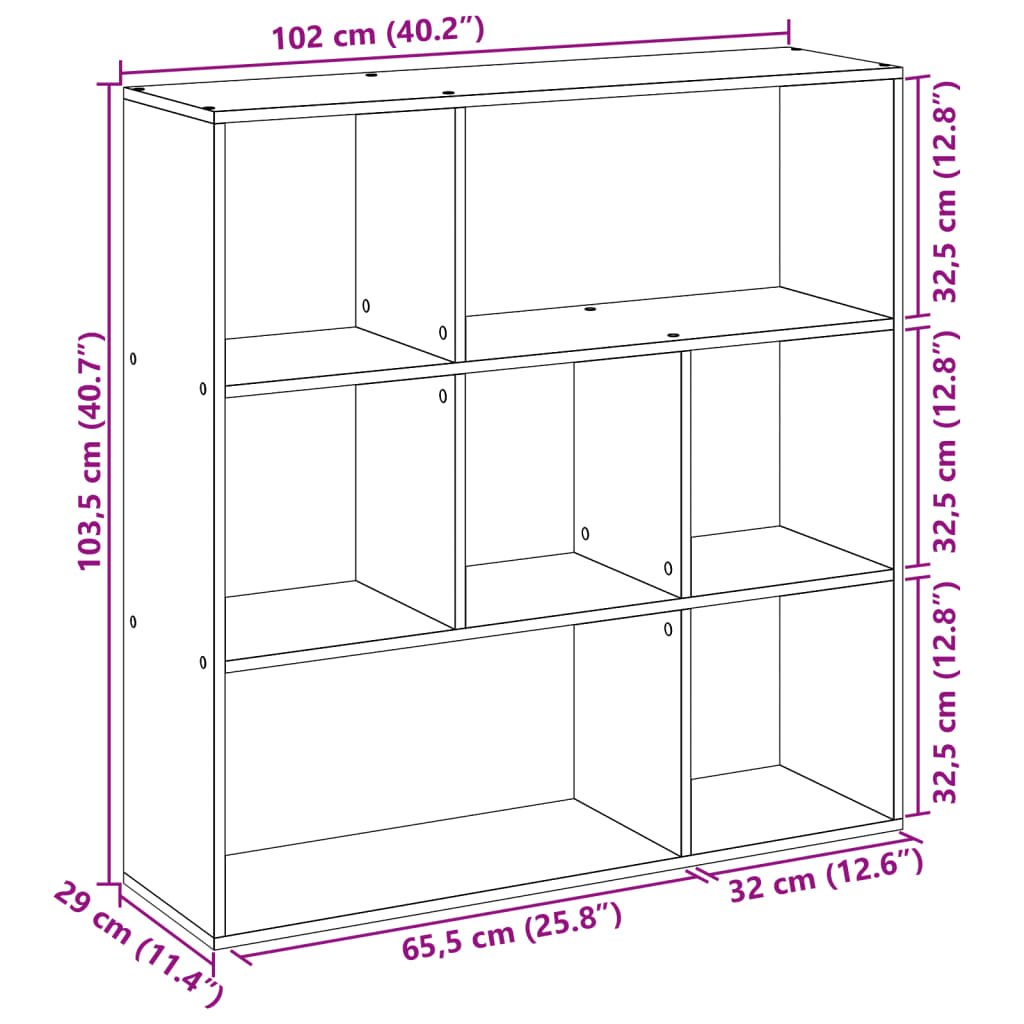 Libreria Divisorio Bianca 102x29x103,5 cm in Truciolato | homemem39