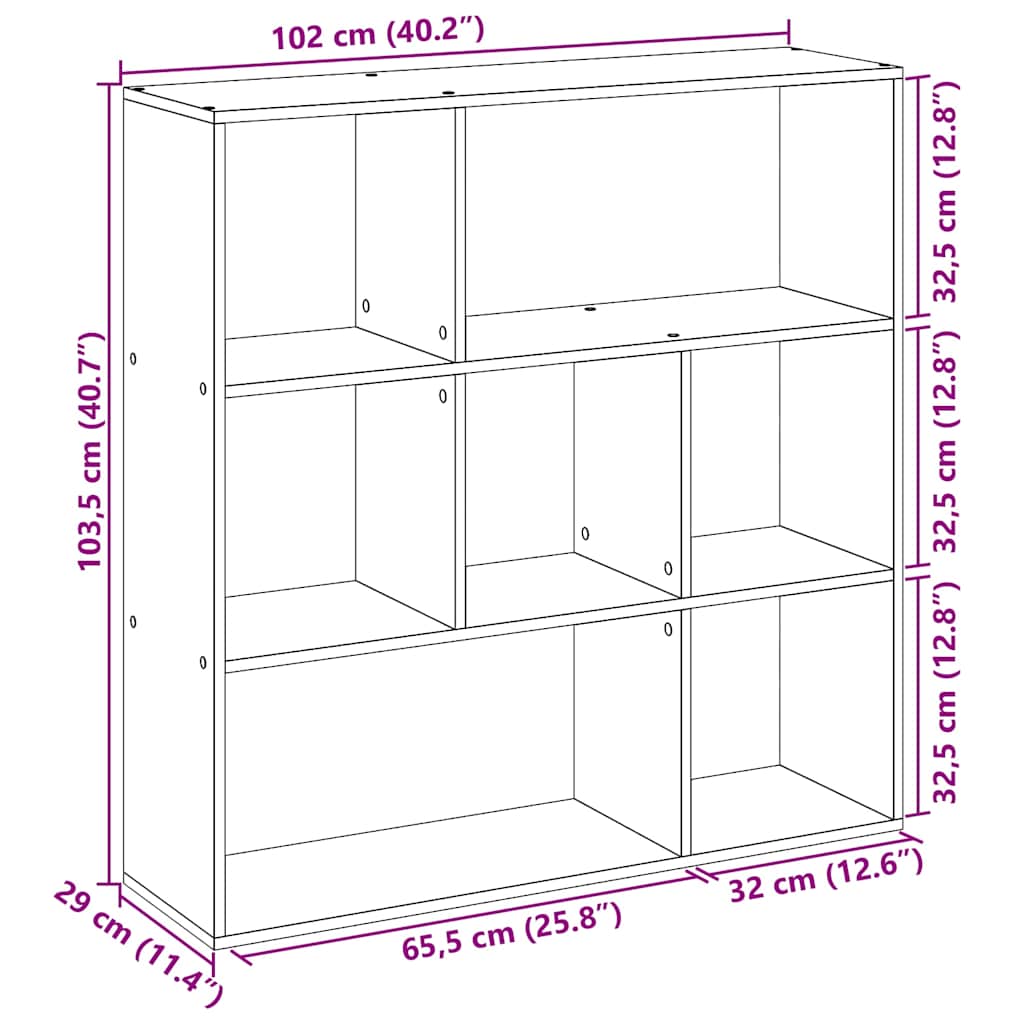 Libreria Divisorio Rovere 102x29x103,5 cm in Truciolato | homemem39