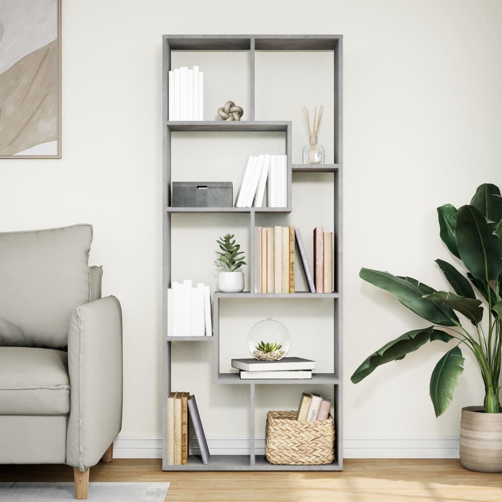 Libreria Divisorio Grigio Cemento 67x25x161,5 cm in Truciolato | homemem39