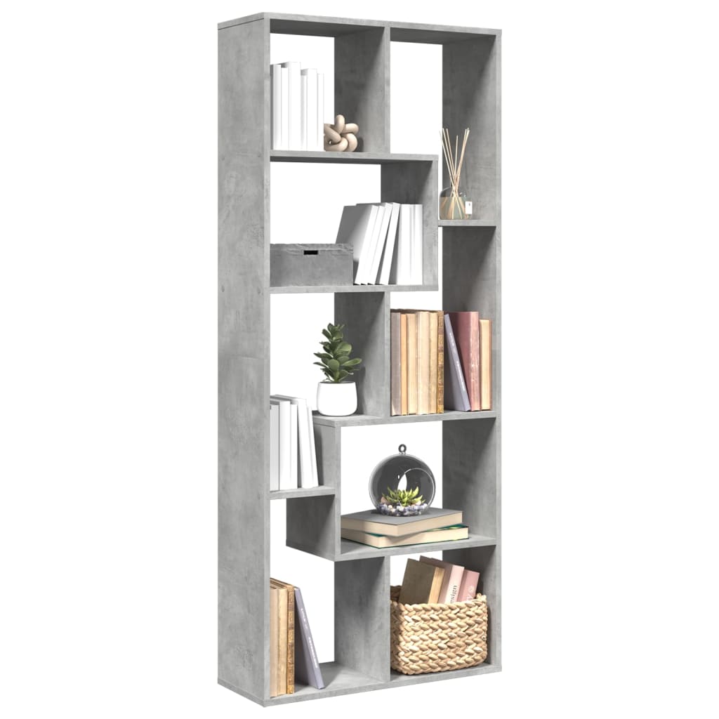 Libreria Divisorio Grigio Cemento 67x25x161,5 cm in Truciolato | homemem39