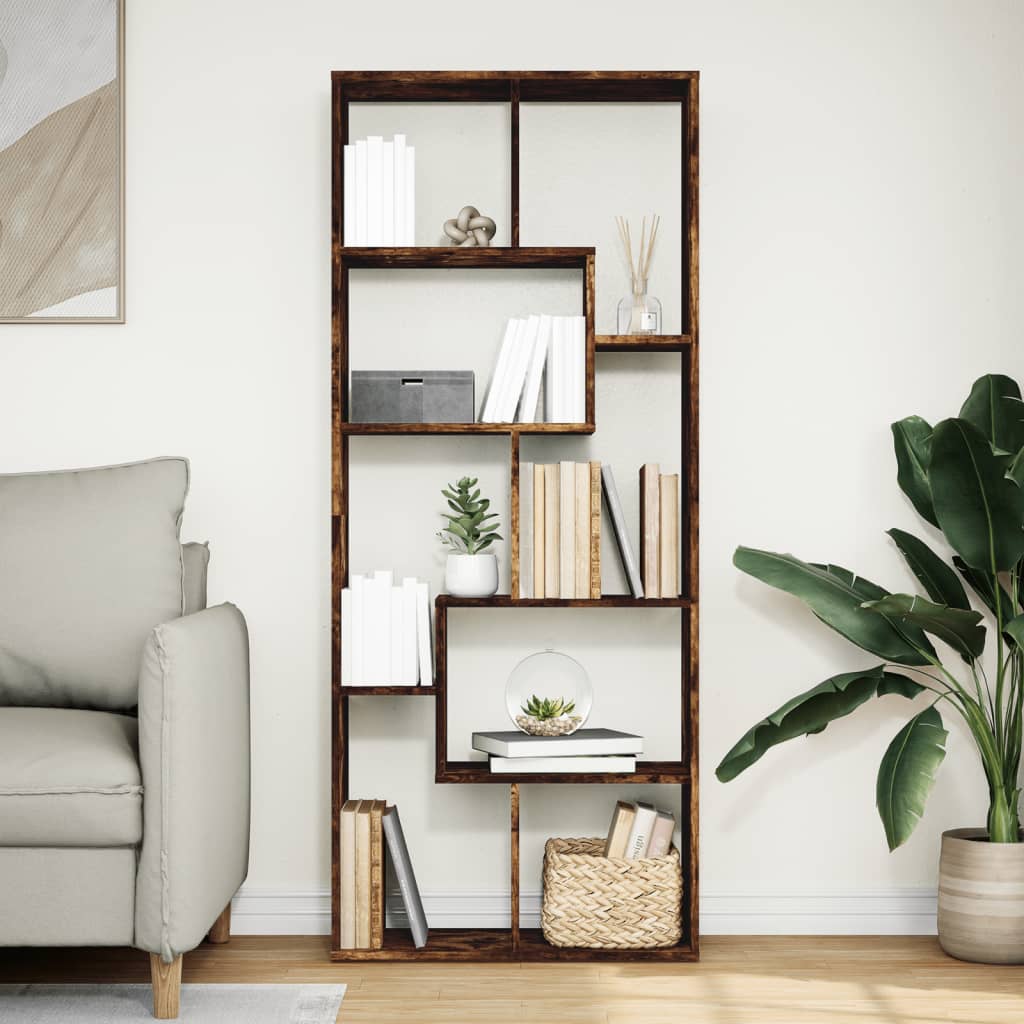 Libreria Divisorio Rovere Fumo 67x25x161,5 cm in Truciolato | homemem39