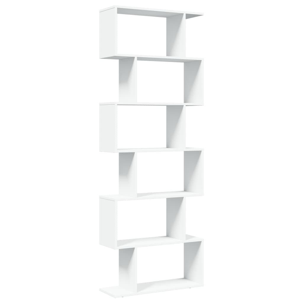 Libreria Divisorio 6 Ripiani Bianca 70x24x193 cm in Truciolato | homemem39