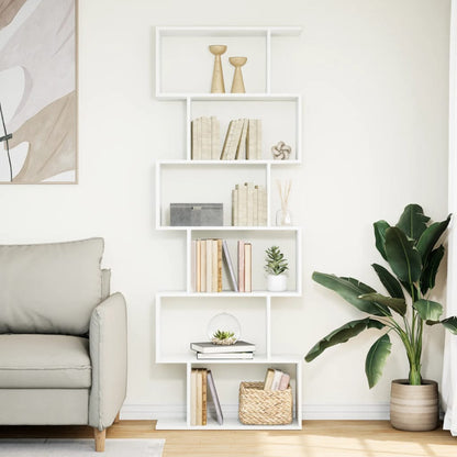 Libreria Divisorio 6 Ripiani Bianca 70x24x193 cm in Truciolato | homemem39