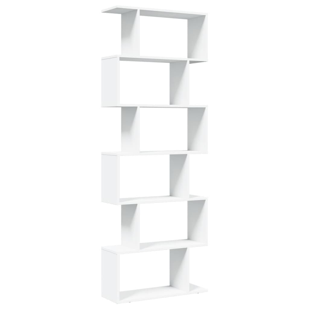 Libreria Divisorio 6 Ripiani Bianca 70x24x193 cm in Truciolato | homemem39
