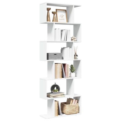 Libreria Divisorio 6 Ripiani Bianca 70x24x193 cm in Truciolato | homemem39