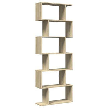 Libreria Divisorio 6 Ripiani Sonoma 70x24x193 cm in Truciolato | homemem39