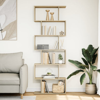 Libreria Divisorio 6 Ripiani Sonoma 70x24x193 cm in Truciolato | homemem39