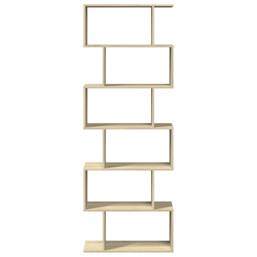 Libreria Divisorio 6 Ripiani Sonoma 70x24x193 cm in Truciolato | homemem39