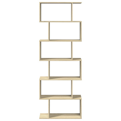 Libreria Divisorio 6 Ripiani Sonoma 70x24x193 cm in Truciolato | homemem39