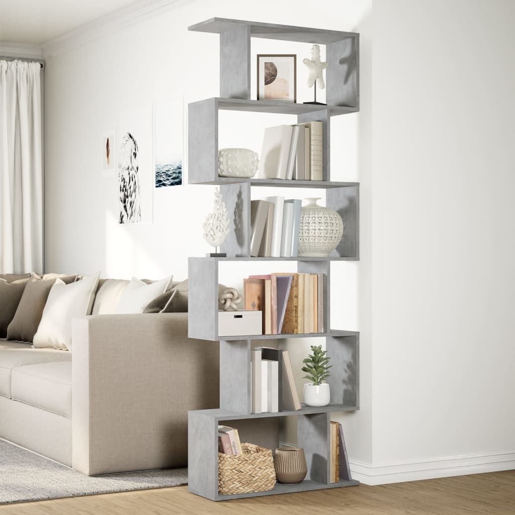 Libreria Divisorio 6Piani Grigio Cemento 70x24x193cm Truciolato | homemem39